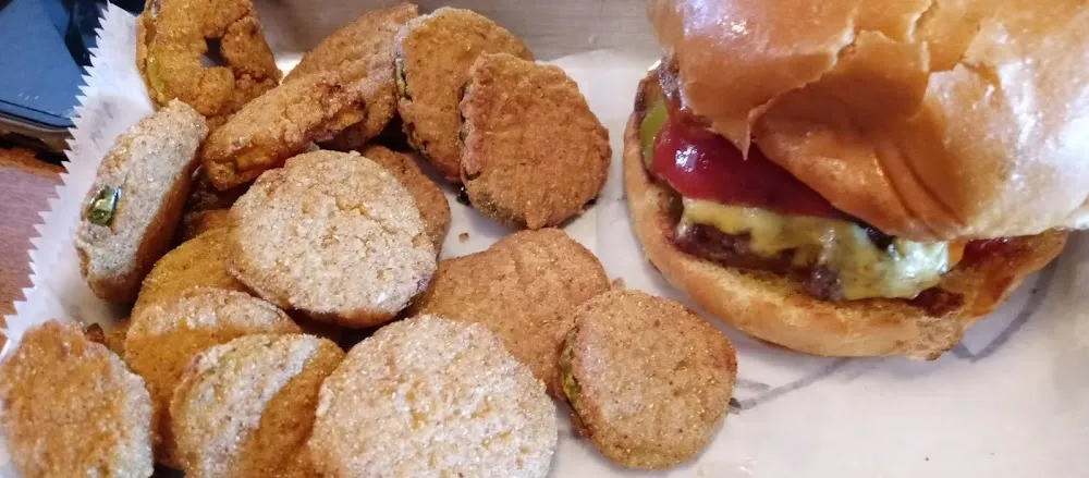 Fried Pickles and Cheeseburger